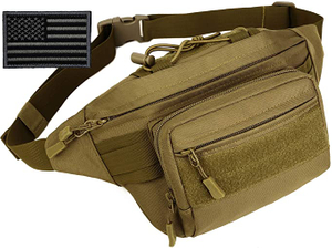 Tactical Fanny Pack MOLLE Army Lumbar Gear Pouch (Patch ပါ၀င်သည်) #W1252