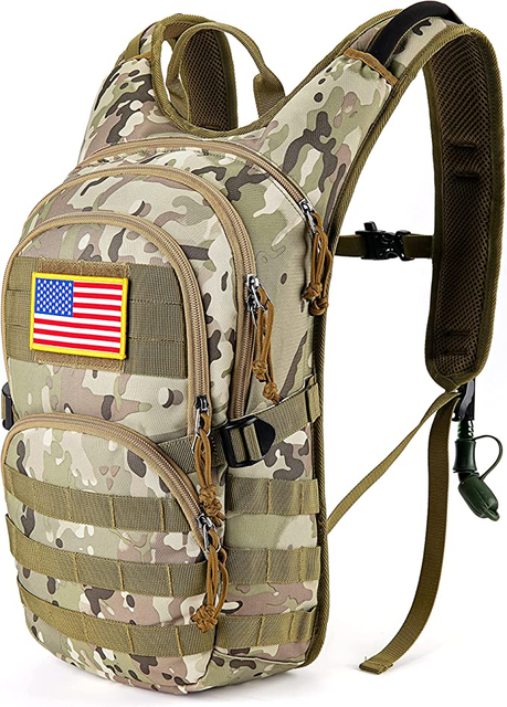 Ba l&ocirc; chiến thuật Molle Hydration Pack với b&agrave;ng quang chống r&ograve; rỉ nước kh&ocirc;ng chứa BPA 2L #5864
